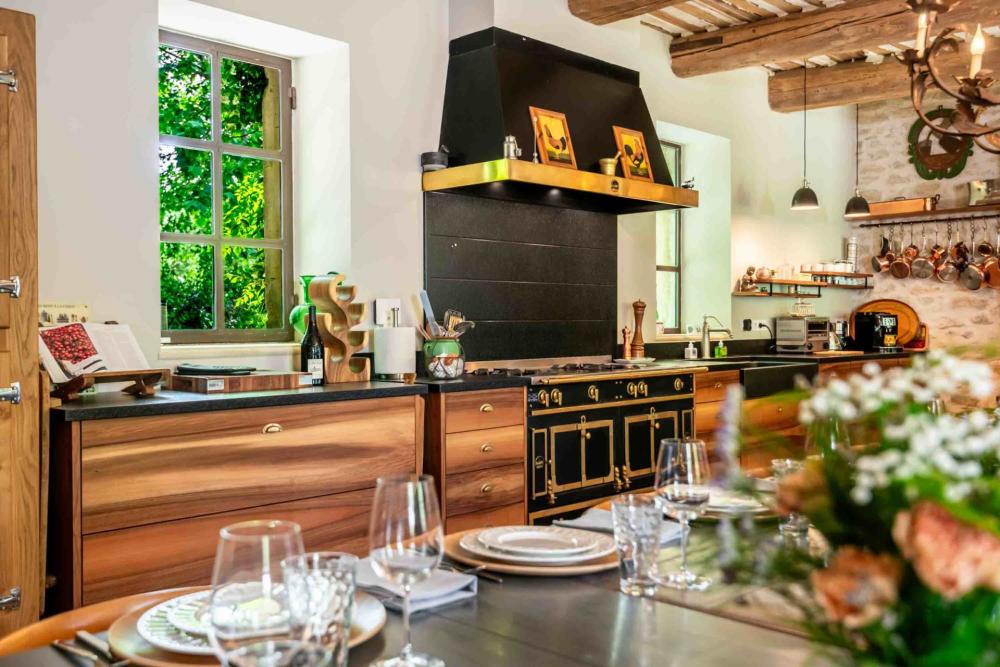 The La Cornue range in the villa kitchen